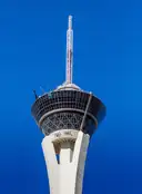 The glass pod at the top of the STRAT tower