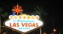 The Welcome to Fabulous Las Vegas sign lit up at night